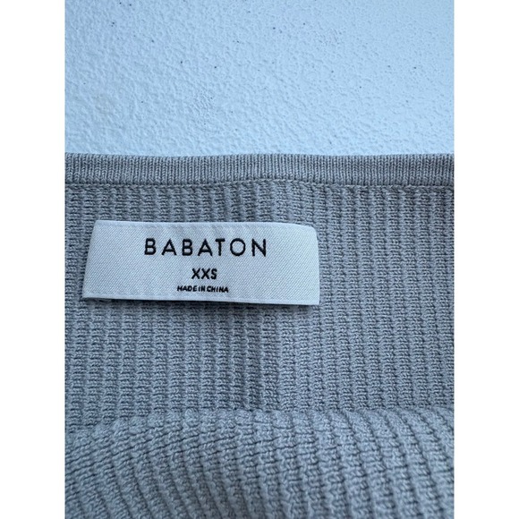 Babaton Ribbed Tube Top Women's XXS Gray Sleeveless Knit Casual Cute - Picture 2 of 6